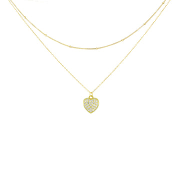 Collana Doppia Con Pendente Strass