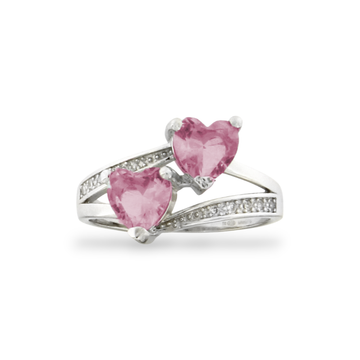 Anello Doppio Cuore Colorato