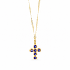 Collana Con Croce Castone Tondo