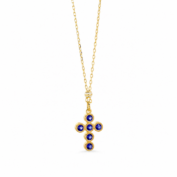 Collana Con Croce Castone Tondo