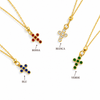 Collana Con Croce Castone Tondo