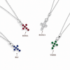 Collana Con Croce Castone Tondo