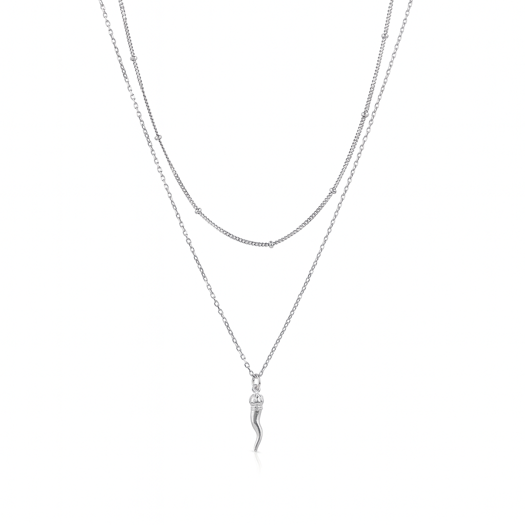 Collana Doppia Con Corno
