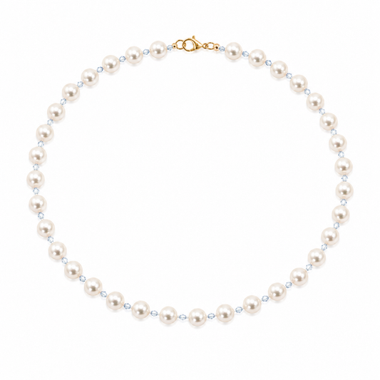 Collana con Perle e Cristalli Colorati
