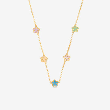 Collana con Fiori Colorati in Madreperla
