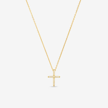 Collana Croce con Zirconi Bianchi