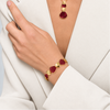 Bracciale con Elementi Geometrici in Smalto Borgogna