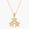 Collana Con Tris Di Stelle Zirconate