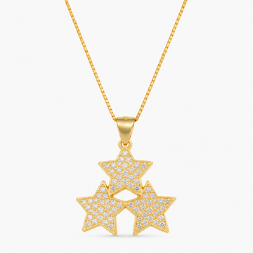 Collana Con Tris Di Stelle Zirconate