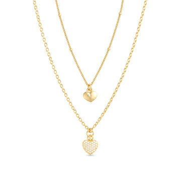 Collana Doppia Cuore Zirconato