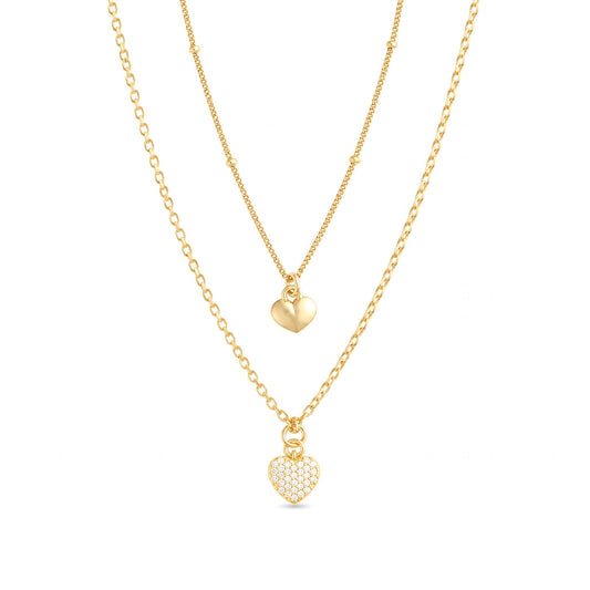 Collana Doppia Cuore Zirconato