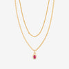 Collana Doppia con Zircone Ovale