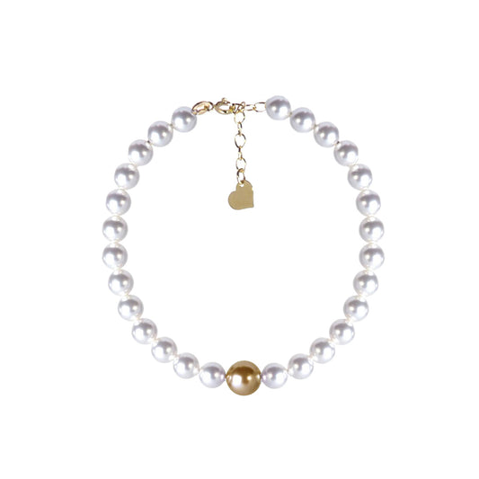 Bracciale Di Perle Con Perla Centrale Colorata