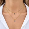Collana Doppia Con Pendente Stelle Zirconate Blu