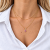 Collana Doppia con Zircone Ovale