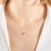 Collana doppia cuore e punto luce