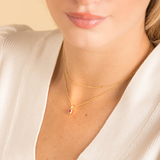 Collana Doppia Con Ovale