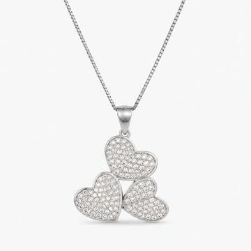 Collana con Tris Cuori Zirconati