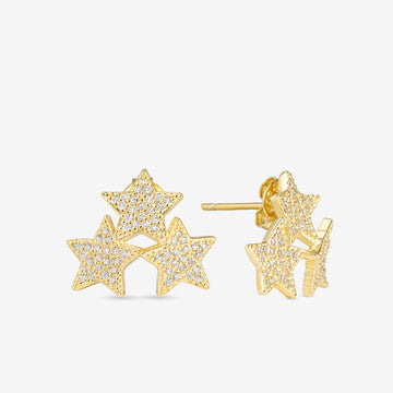 Orecchini con Tris di Stelle Zirconate