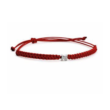 Bracciale Cordino Intrecciato Con Iniziale Strass