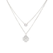 Collana doppia quadrifoglio e punto luce