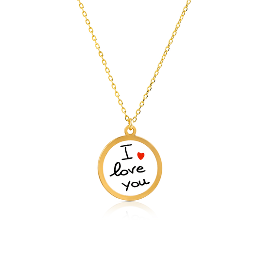 Collana con Medaglietta Personalizzata Tonda I Love You