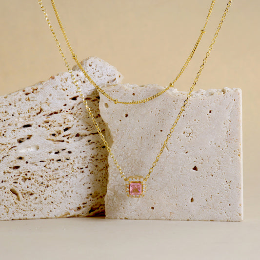 Collana Doppia Con Quadrato