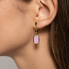 Orecchini Pendenti Rosa in Madreperla