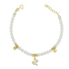 Bracciale Con Perle Swarovski e Pendenti Strass