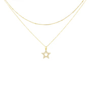 Collana Doppia Con Pendente Strass