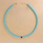 Collana Di Perle Turchese con Perla Colorata
