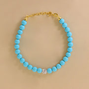 Bracciale Di Perle Turchese Con Perla Colorata