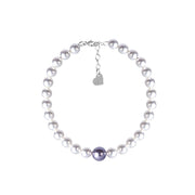 Bracciale Di Perle Con Perla Centrale Colorata