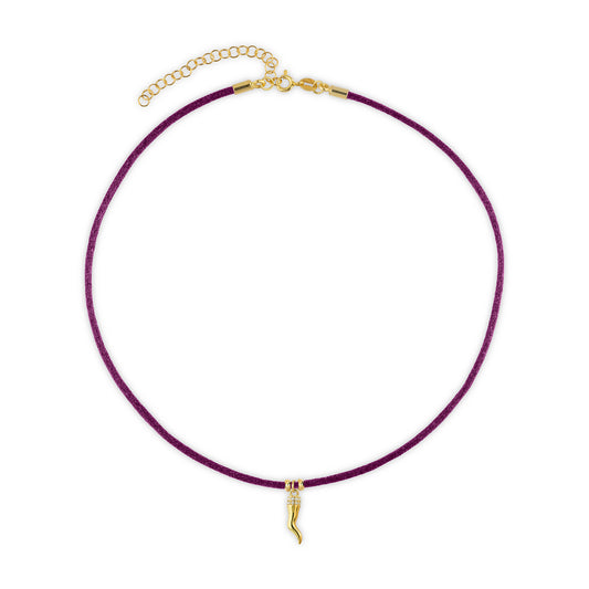 Choker Raso con Corno Zirconato