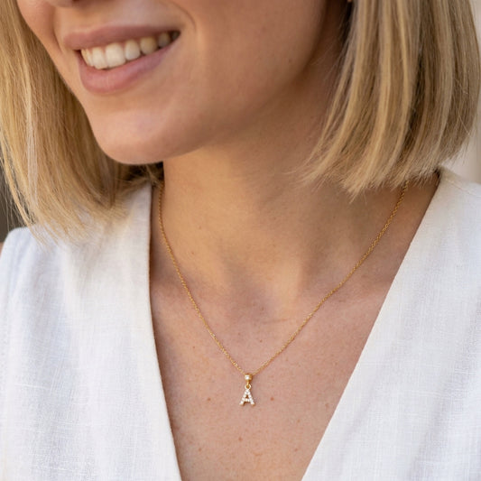 Collana Con Iniziale Strass