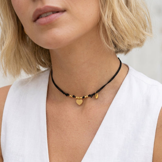 Choker con Pepite Dorate e Pendenti Mix