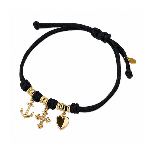 Bracciale Cordino con Trio Speranza Amore e Carità