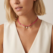 Choker Cordino con Tris di Cuori Zirconati
