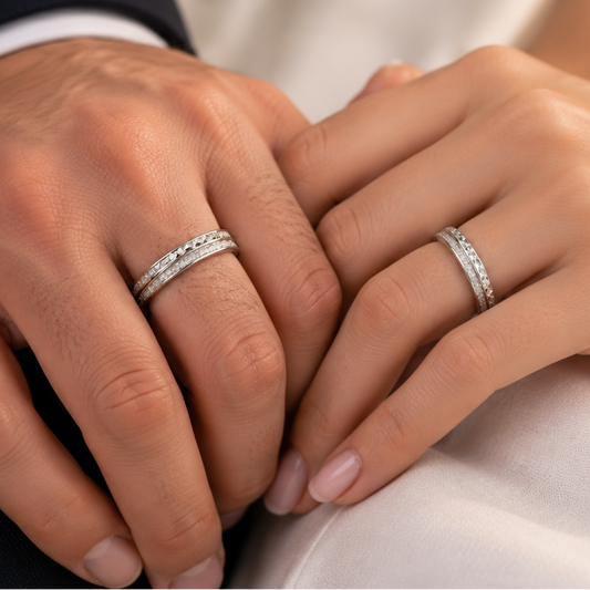 Fedina con Doppia Lavorazione Diamantata Con Incisione Gratuita