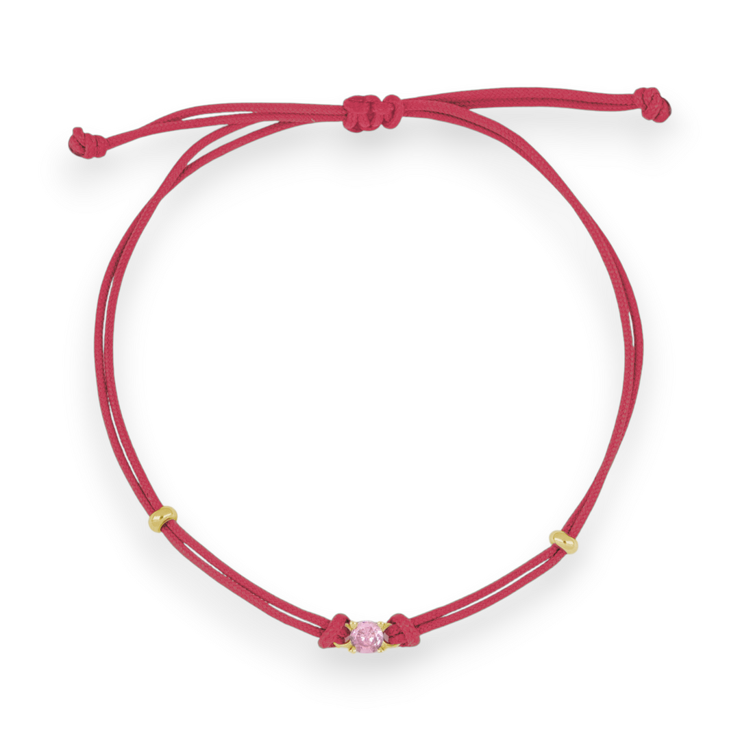 Bracciale Cordoncino Punto Luce Rosa