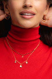 Collana con Tris di Pendenti Cuore e Stella