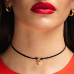 Carica l&#39;immagine nella Galleria, Choker Nero con Pendenti
