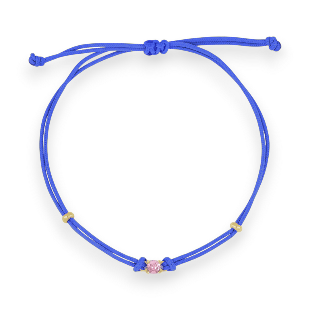Bracciale Cordoncino Punto Luce Rosa