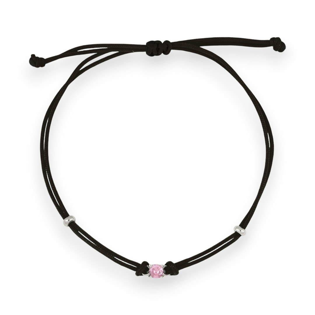Bracciale Cordoncino Punto Luce Rosa