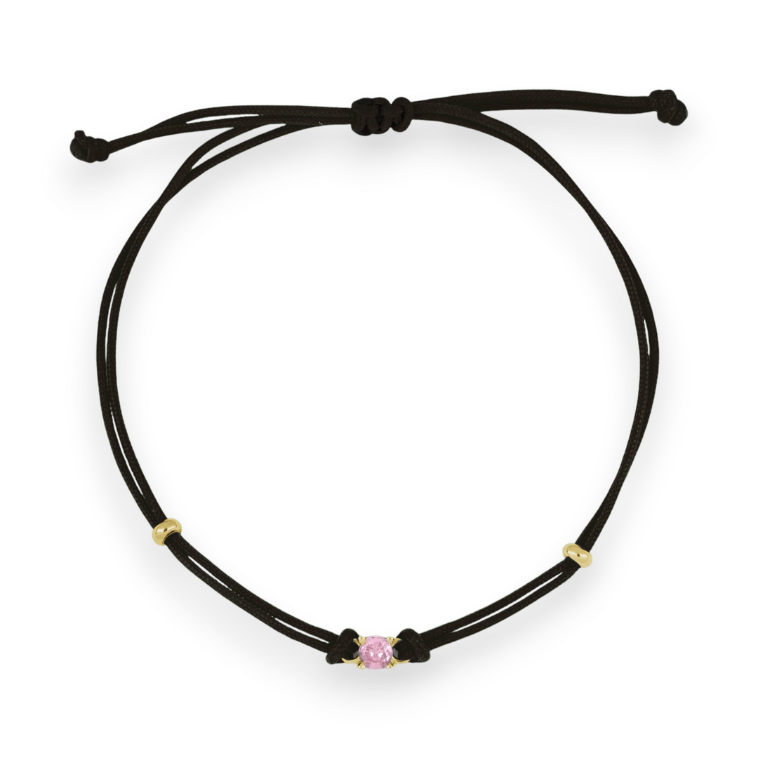 Bracciale Cordoncino Punto Luce Rosa