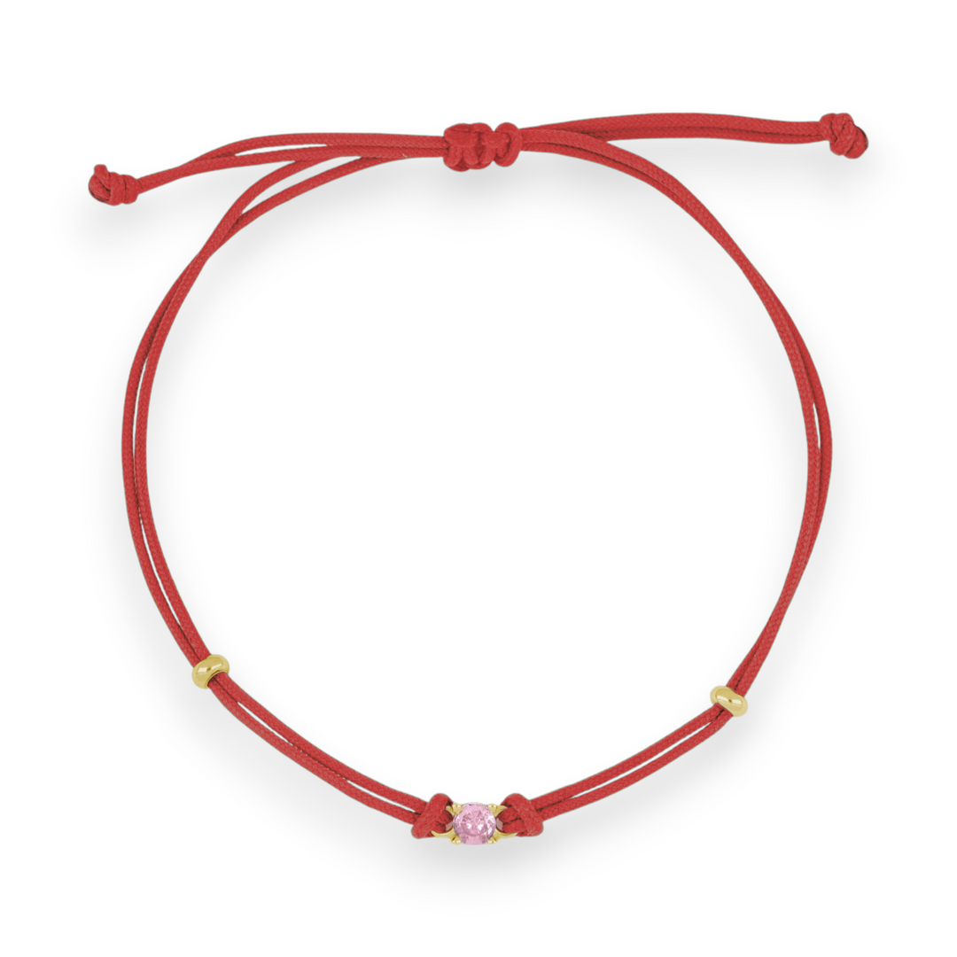 Bracciale Cordoncino Punto Luce Rosa