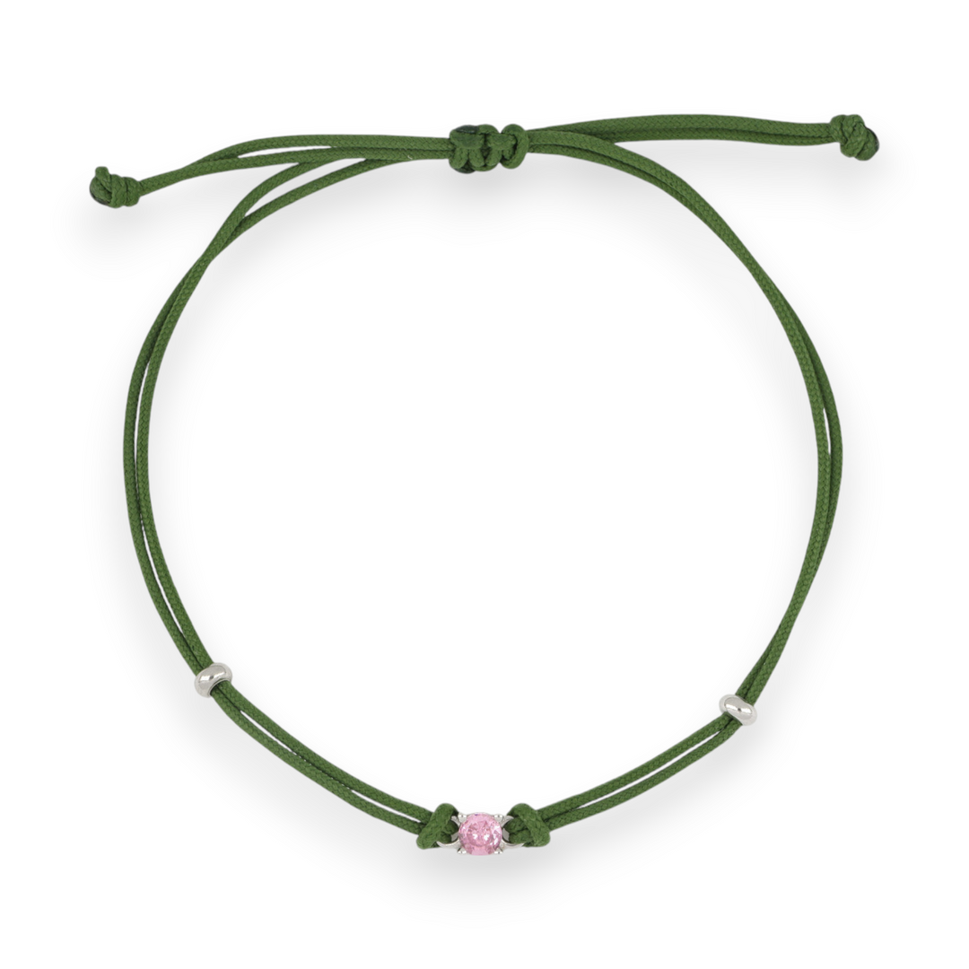 Bracciale Cordoncino Punto Luce Rosa