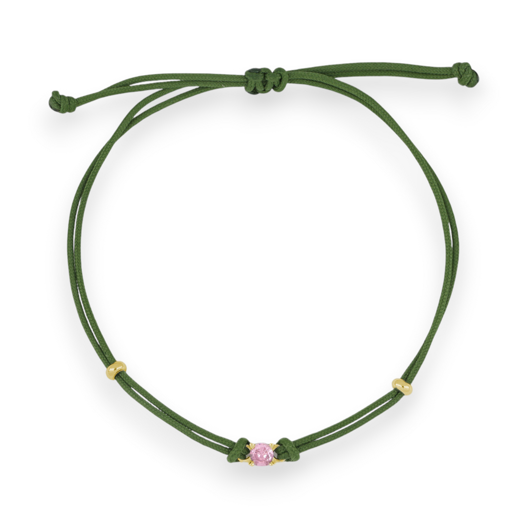 Bracciale Cordoncino Punto Luce Rosa