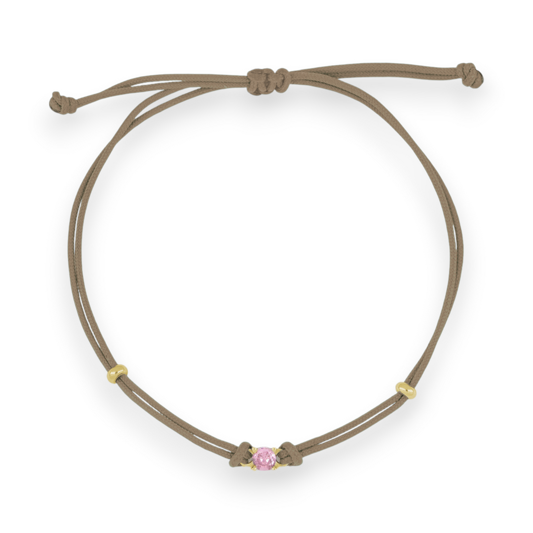 Bracciale Cordoncino Punto Luce Rosa