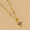 Collana con Pietre Colorate e Croce